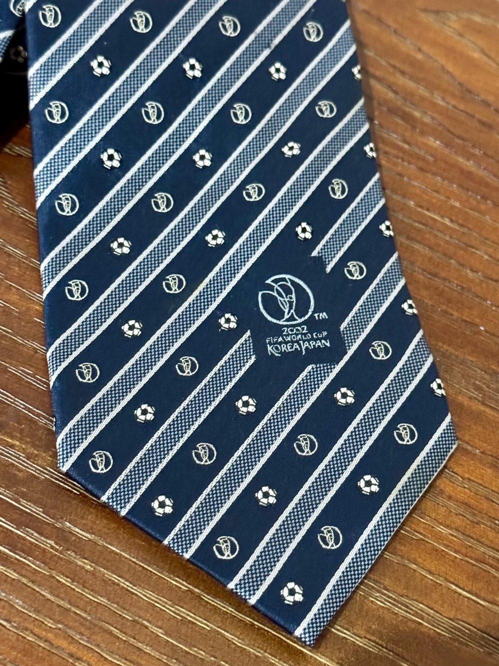 FIFA 2002 World Cup Korea/Japan Navy Silk Neck Tie - Mens Soccer